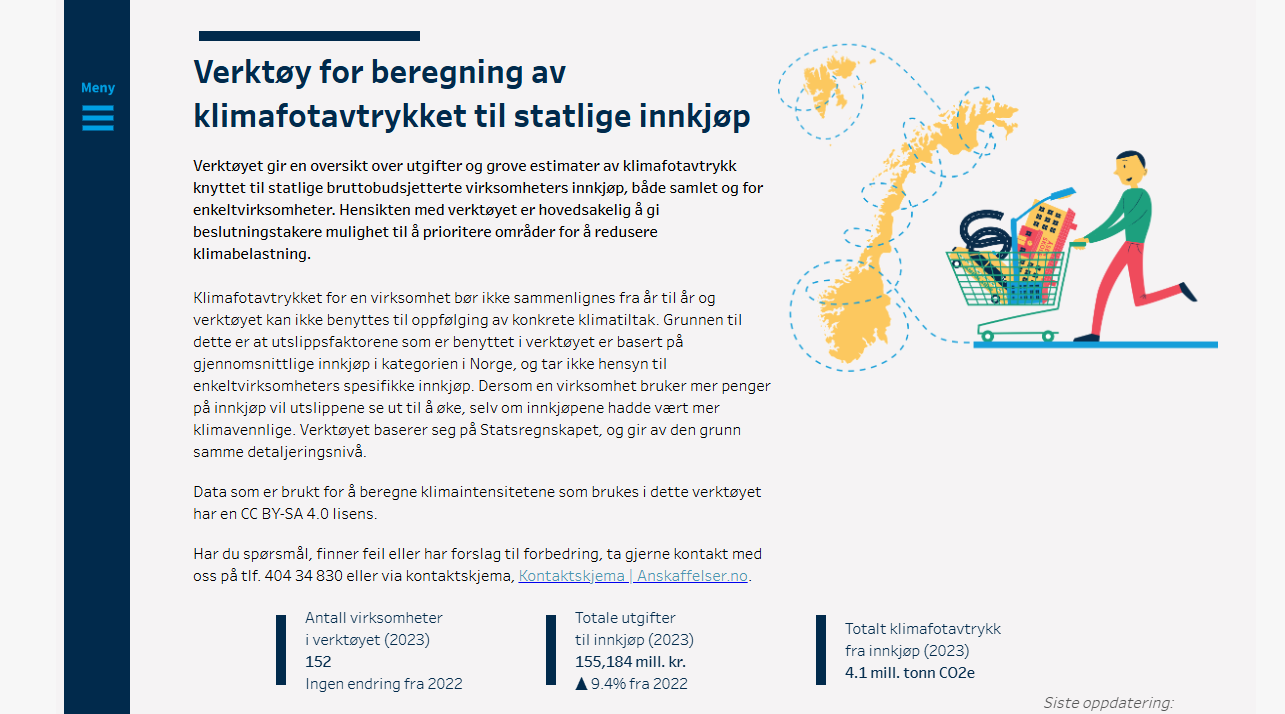 Bilde av nettsiden om klimaspendverktøy