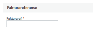 Skjermbilde for utfylling av fakturareferanse. 
