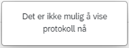 Bildet viser feilmelding: Det er ikke mulig å vise protokoll nå