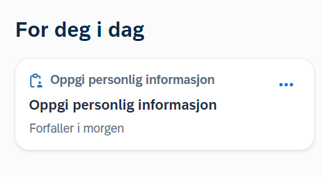 Skjermbilde av oppgaven "for deg i dag."
