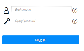 Skjermbilde av innlogging. 