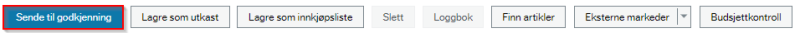 Knappen sende til godkjenning finner du nederst til venstre på verktøylinjen