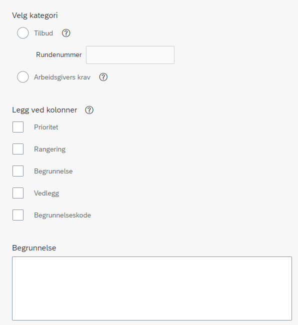 Bildet viser at ut utvalg der man ikke har valg om mottaker. Da vil prioriteringslisten automatisk sendes til fagforeningene.