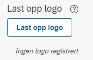 Bildet viser knappen "Last opp logo" 