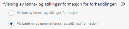 Bildet viser avhukingen for å velge hvilken informasjon som skal vises.