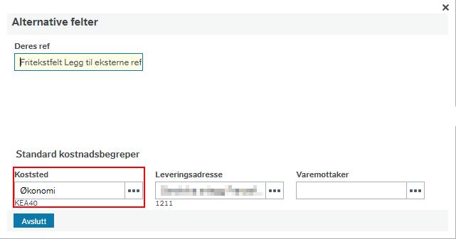 Nederst til venstre i skjermbildet kan man definere koststed på hodenivå. 