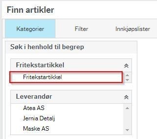 Markering av menypunktet fritekstartikkel