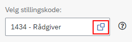 Bildet visert at du kan trykke på mappekortet for å velge ny stillingskode.