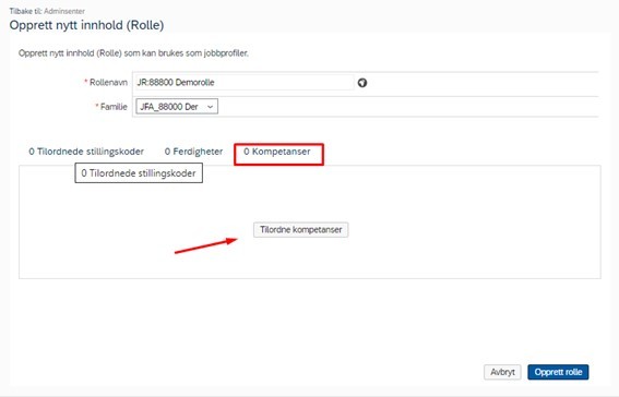 Tilordne kompetanser til jobbrolle