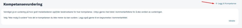 Legge til kompetanse i leders kompetansevurdering