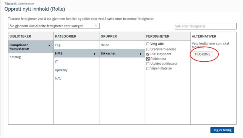 Tilordne compliance kompetanser til jobbrollen