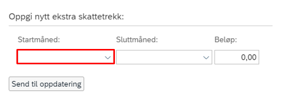 Bildet viserstartmåned for ekstra skattetrekk 
