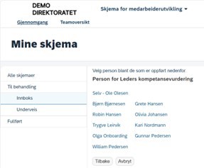 Velge medarbeider for leders kompetansevurdering
