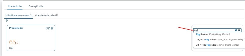 fritekstsøk etter jobbrolle til karriereverktøyet