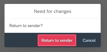 The image shows the confirmation box when returning the form