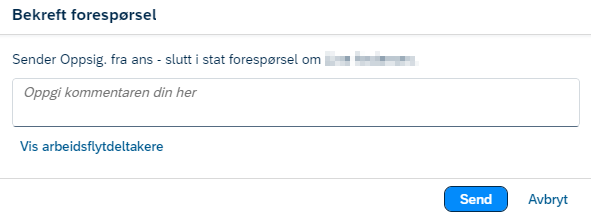 Bekreft forespørsel - oppsigelse