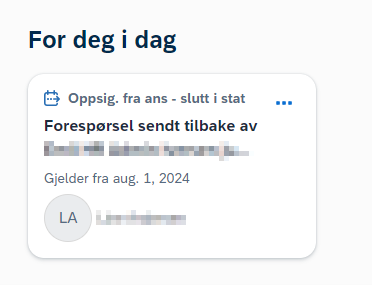 For deg i dag - oppsigelse