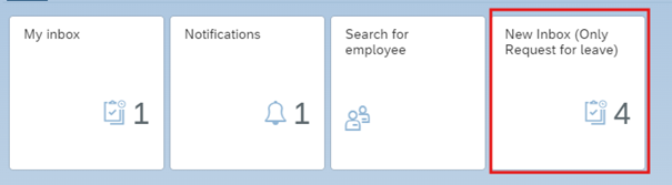 The image shows the tile New inbox