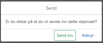 Bildet viser bekreftelse på innsending