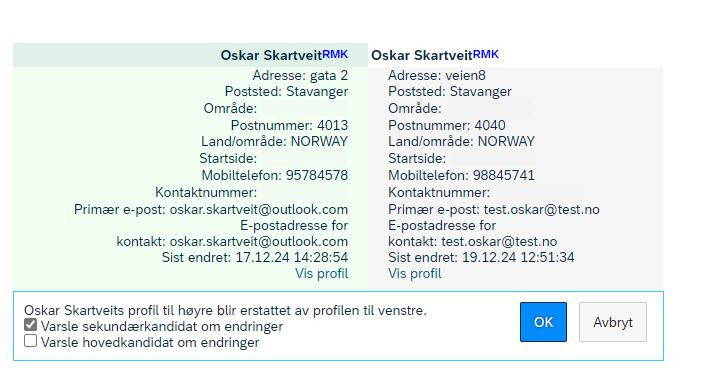 bilde som viser at du sender e-post til kandidat 