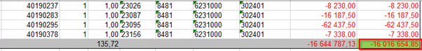 Fanen Innkreving og UB på konto 151 som er kr 16 016 654,85 i dette eksempelet.