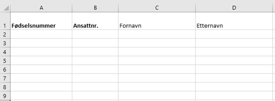 Bilde som viser eksempel på mal medlemsliste