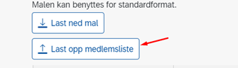 Bilde som viser knappen last opp medlemsliste