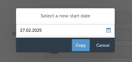 Image showing select new start date pop up