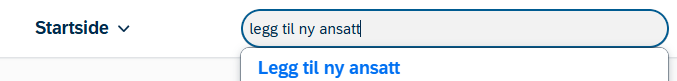 Legg til ny ansatt i søkefelt