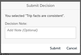 image showing submit decision and decision note