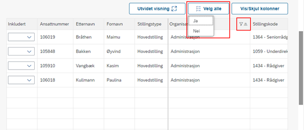 Bildet viser velg alle