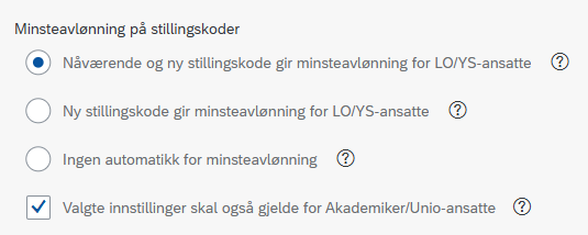 Bildet viser minsteavlønning på stillingskoder