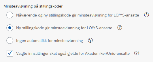 Bildet viser minsteavlønning på stillingskoder
