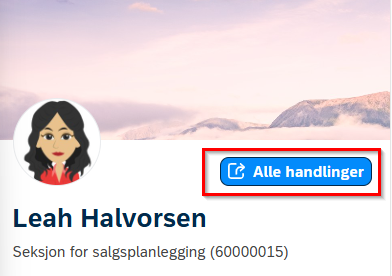 Skjermbilde av alle handlinger i DFØ HR.