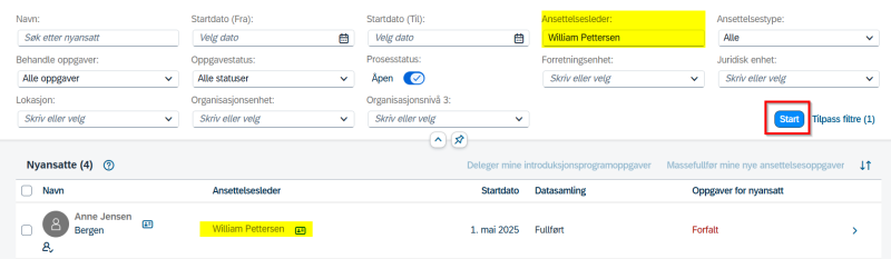 Skjermbilde av DFØ HR. 