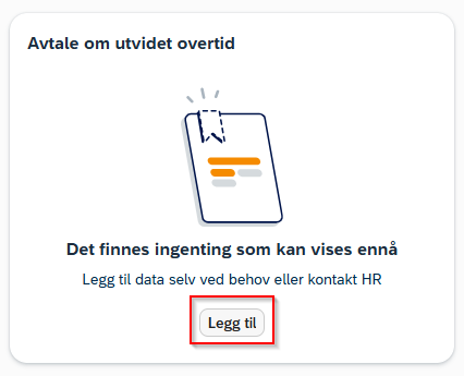 Skjermbilde av DFØ HR system om avtale om utvidet overtid. 