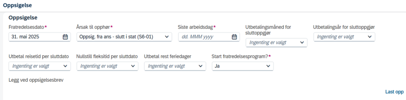 oppsigelse fra ansatt