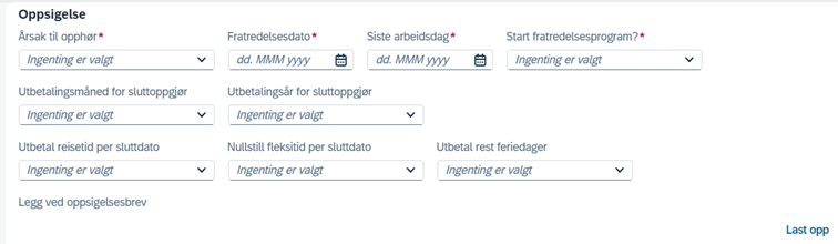 oppsigelse fra HR admin