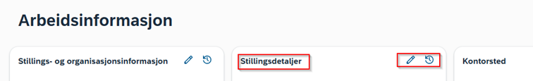 Skjermbilde av stillingsdetaljer