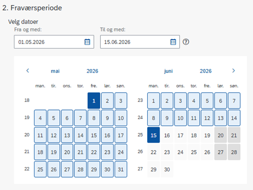Bildet viser kalender