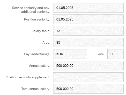 The image shows salary information with a position on pay ladder.