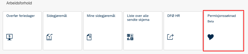 Bilde som viser flisen permisjonssøknad i selvbetjeningsportalen
