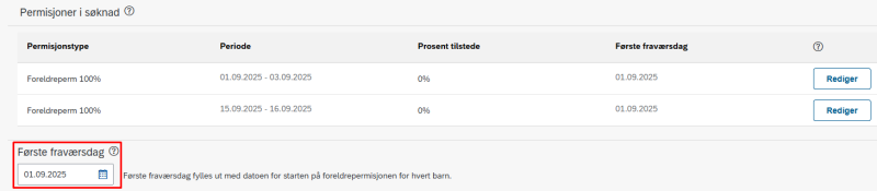 Bildet viser første fraværsdag