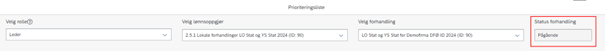 Bilde av Status forhandling i Prioriteringsliste.