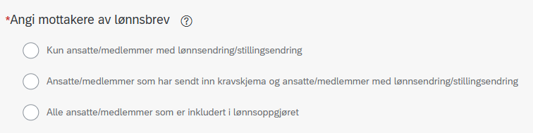 Bildet viser angi mottakere av løsnnbrev