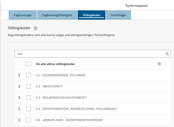 Bildet viser stillingskoder