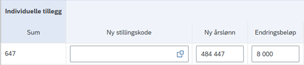Bildet viser individuelle tillegg