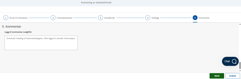 Bildet viser trinn 5 i fratredelsesskjemaet