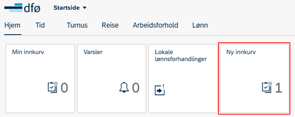 Bildet viser flisen ny innkurv i selvbetjeningsportalen 