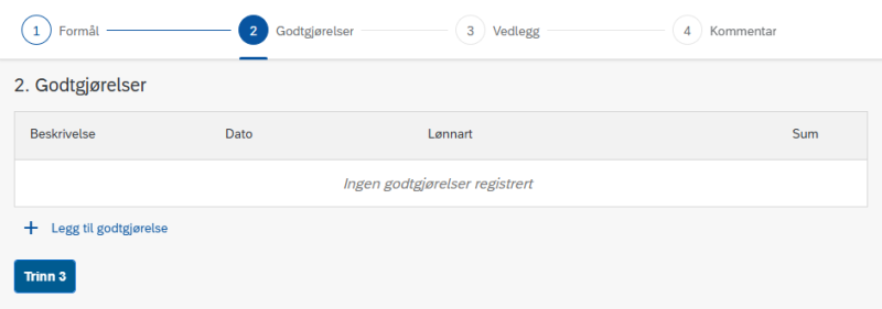 Bildet viser Trinn 2 - Godtgjørelse